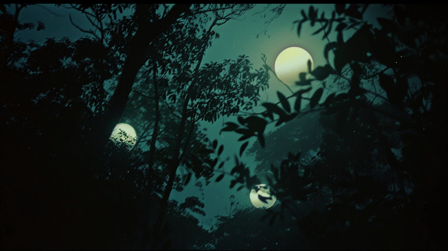 Imagen granulada de 1977 mostrando esferas luminosas sobre Colares durante la ola Chupa-Chupa